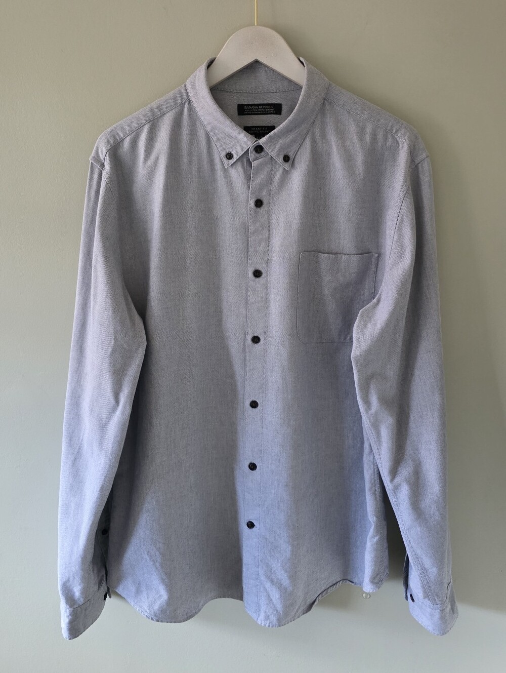NWOT Banana Republic L Rugged Luxury Modern Academia Office Oxford Button Shirt